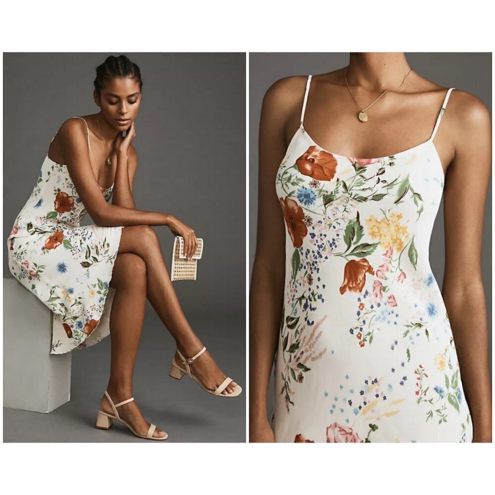 💕REFORMATION💕 Emerick Floral Slio Dress ~ Etude Floral Print XL NWT